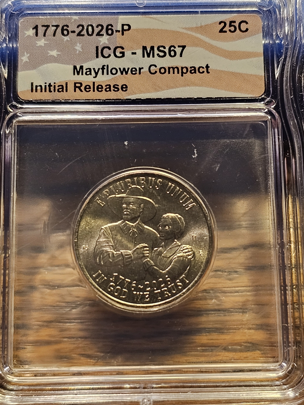 1776-2026-P MS-67 Mayflower Compact Commemorative Quarter